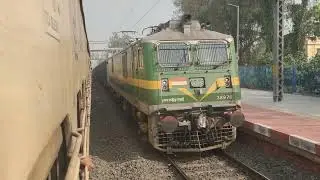 Wag9hc powered Goods Train overtakes Wag9hc powered AGTL-CHZ Special Fare/ExploringmycountryIndia 