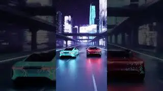 FPV Drone Cyber Chase Neon Dreams in a Glitched City 🌆⚡#cars #dronechase ronecar #racing