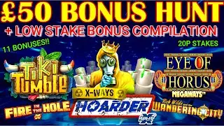 &pound;50 BONUS HUNT & BONUS COMPILATION 20P STAKES, 11 BONUSES INC X WAYS HOARDER, TIKI TUMBLE AND MORE!!