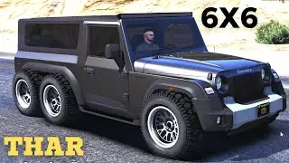 Mahindra THAR 6X6 Modification | 6 Tyres | Gta5 Mod
