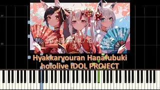 Hyakkaryouran Hanafubuki / 百花繚乱花吹雪 - hololive IDOL PROJECT 【ピアノ/Synthesia Piano Tutorial】
