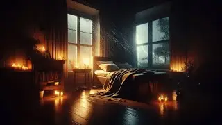 Rainy Stormy Night in a Cozy Bedroom &ndash; Rain, Wind, Thunder & Lightning (9 Hours)