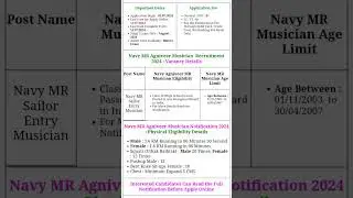 Navy Sailor Entry Matric Musician Recruit MR November 2024 Batch Recruitment #jobs #job #navy #army