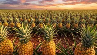 HOW GIANT PINEAPPLES ARE GROWN | Massive Tropical Pineapple Farm Harvest