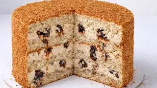 Бисквитный медовик с черносливом — нежный торт без сложных процессов