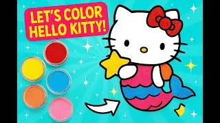 🎨 Color Hello Kitty Mermaid with Magic Sand! 🧜&zwj;♀️✨ Fun Kids Art Video