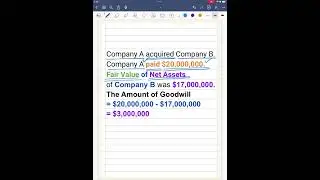 Calculation of Goodwill Amount 101