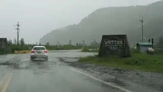 Whittier Access Road eastbound (Rain)