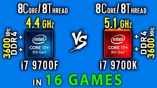 i7 9700F vs i7 9700K OC Test in 16 Games or i7 9700K stock vs Overclock