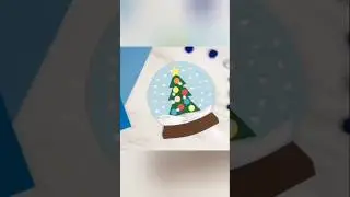 Easy Winter Crafts for Kids | Puffy Paint Snow Globe Art #kidsprojects