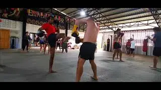 Day 10.1 : Morning Muai Thai Session. All in One. Jamie, Darius, Me one-1. 