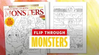 MONSTERS colouring flip through | Colouring Heaven Collection #89 | Only Human Art