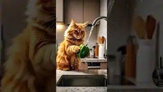 Orange Cat Cooks Spicy Boiled Beef 🐱 #shorts #funny #AICatKitchen