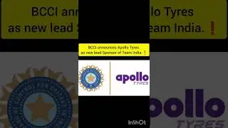BCCI announces Apollo Tyres as new lead Sponsor of Team India. #bcci #cricket