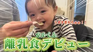カルくん離乳食デビューしました！カルくんの反応が可愛すぎた…