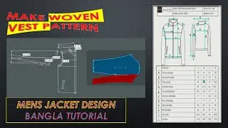 Make woven Vest Pattern II men jacket II define high neck