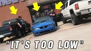 They tried towing my BAGGED Mach 1 - Mustang broke at Gas Station