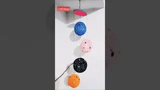 Wool Ball Hanging Decoration | Easy Craft Idea | Balloon ideas #shorts #diy #balloon #craftideas