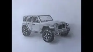Pencil Art of Jeep Wrangler