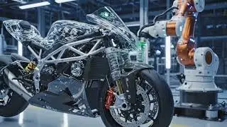 Motorcycle manufacturing process with transparent shell #motobike #motorsport 