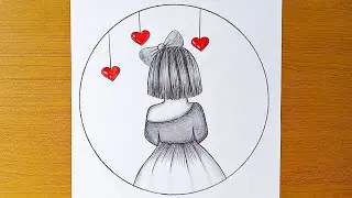 Very Easy Girl Drawing || Girl Drawing Step By Step || Circle Easy Drawing