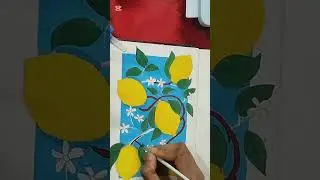 Bright Lemon Branches | Gouache Painting | Summer Fruit Art🌿🎨