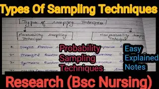 Notes Of Sampling Techniques (Probability Sampling  Techniques ) In Nursing Research  (Part 1).