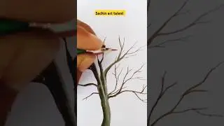 how to paint branches for begnner।#easydrawing #youtubeshorts#tree
