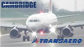 Transaero Airbus A321 Landing at Cambridge Airport *New View*!!