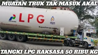 Pantas Viral Muatan Tak Masuk Akal 😱, Tangki Raksasa Kapasitas 50.000 KG Dibawa Lewat Sitinjau Lauik