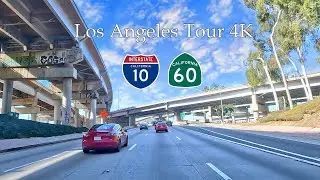 Virtual Driving Tour of the Iconic I-10 West Freeway and CA-60 West in Los Angeles, California, USA