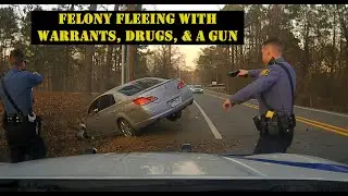 FELONY FLEEING with warrants, drugs, & weapon - Arkansas State Police in pursuit #chase #police
