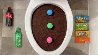 Will it Flush? Coca Cola, Coffee, Fanta, Sprite, Mentos, Chocolate Balls, M&Ms, Skittles, Chips Ahoy
