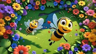 Four Buzzing Bees Dance in the Garden | Fun Bee Song for Kids | Nursery Rhymes and Early Learning