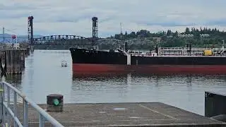 Barge vs Recreational Boat. Near-Miss On The River.