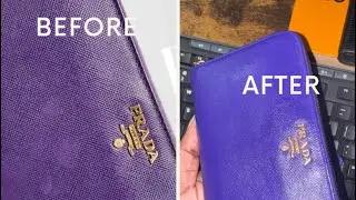Painting my PRADA Saffiano wallet 