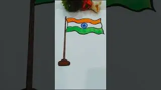 Drawing India national flag 🇮🇳#tricolor #india #republicday #calligraphy #youtubeshorts #shorts