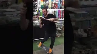 Skate Shop Worker Puts Grip-tape on a Deck While Doing Manual👀🛹 #shorts #skateboarding #skateclips