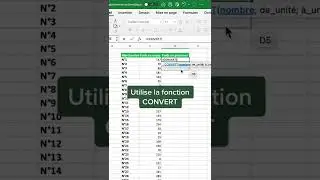 Convertir des donn&eacute;es sur Excel