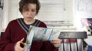 ASMR crafts, making magazine tassel garland for party -- paper rustling, cutting paper, whispering