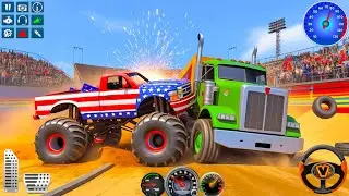 Euro Semi Truck vs American Monster Truck Demolition Derby Battle 3D Simulator - Android Gameplay.