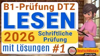 Lesen B1 | DTZ-Übung 2026 | Schriftlicher Teil mit Lösungen | #1