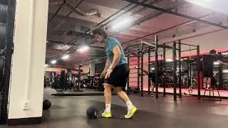 B-Stance Wall Ball Throw OHR to Power Slam