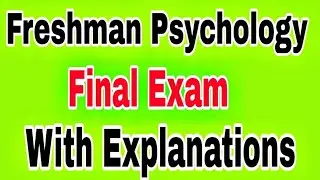 🔴Freshman Psychology final Exam with explanations part 3/Ethiopia/FRESHMAN/ebstv