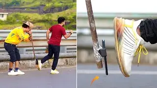 Creative Running Transition With Shoe 🔥 #shorts