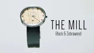 The Mill Matte Black & Zebrawood Watch