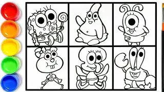 How to draw SpongeBob SquarePants and his friend as babies | Easy Drawing for Kids | SpongeBob