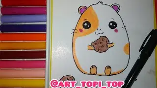 I drawing cartoons Cute hamster easy #artTopiTop #idrawing