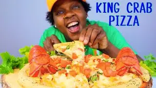 KING CRAB + LOBSTER CHEESY PIZZA MUKBANG‼️