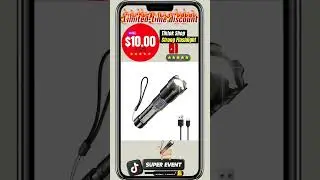 Flashlight: super bright, 7 modes, waterproof, $10!#flashlight #sale #waterproof #camping